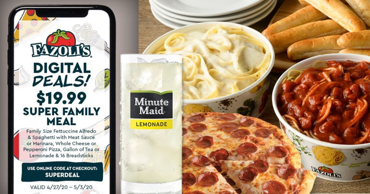 Fazoli's 19.99 Family Meal Deal The Freebie Guy®