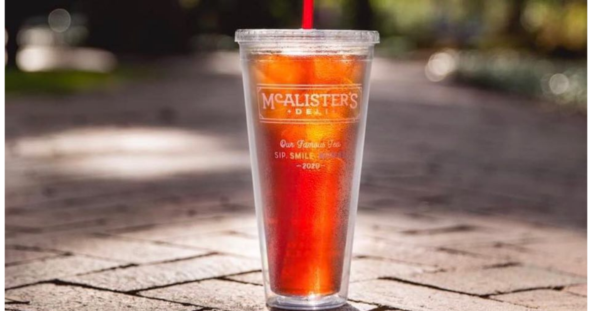 FREE Tea Tumbler from McAlister's Deli with Purchase The Freebie Guy®