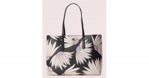 purple and black floral tote ks