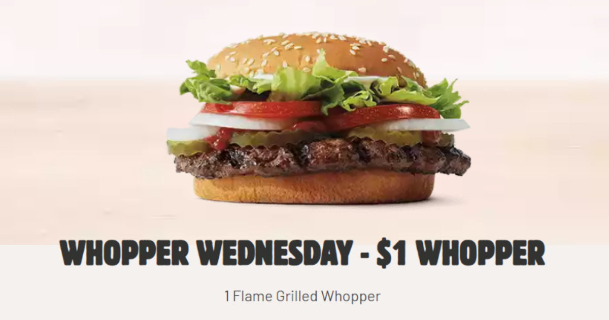 1 Whoppers At Burger King Today Only The Freebie Guy® ️️️ 3763