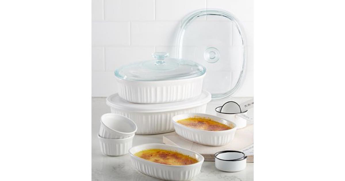 Macy s Corningware French White 10 Pc Bakeware Set 39 99 FREE 