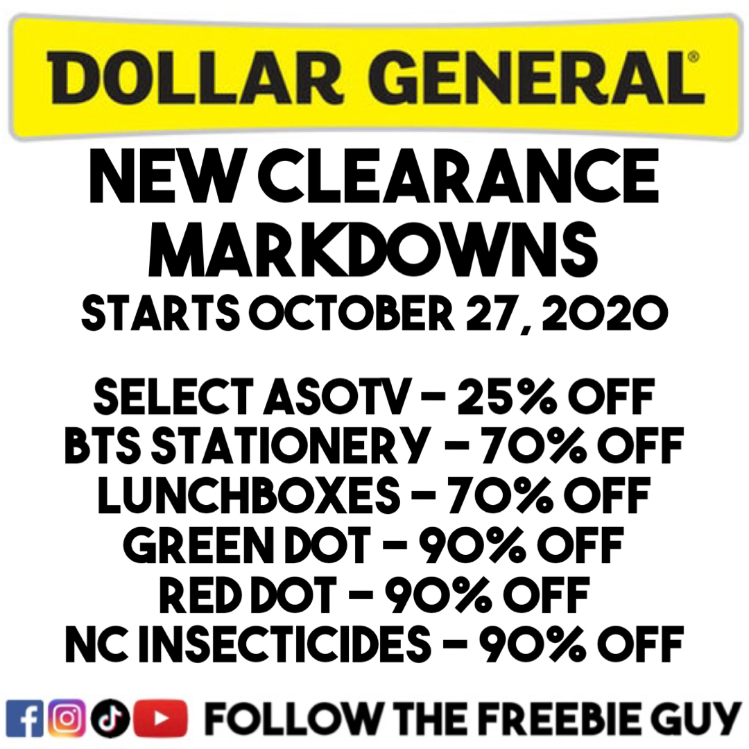 Dollar General Clearance Markdowns October 27, 2020 The Freebie Guy®