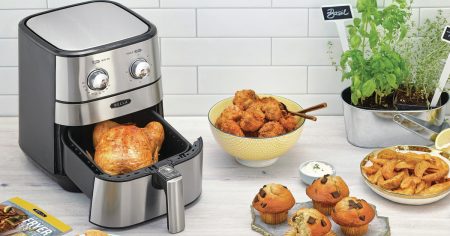 bella qt analog air convection fryer stainless steel