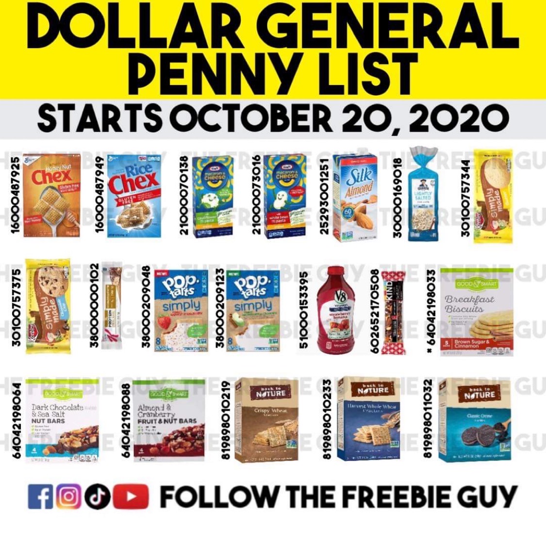 Dollar General Penny List October 20, 2020 - The Freebie Guy®