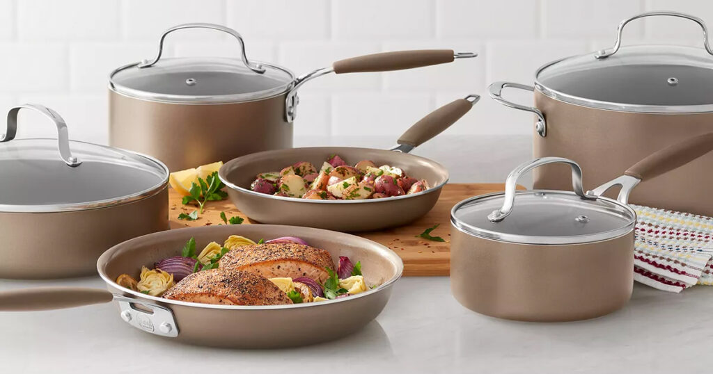 Food Network 10 Pc Nonstick Ceramic Cookware Set Only 51 99 The