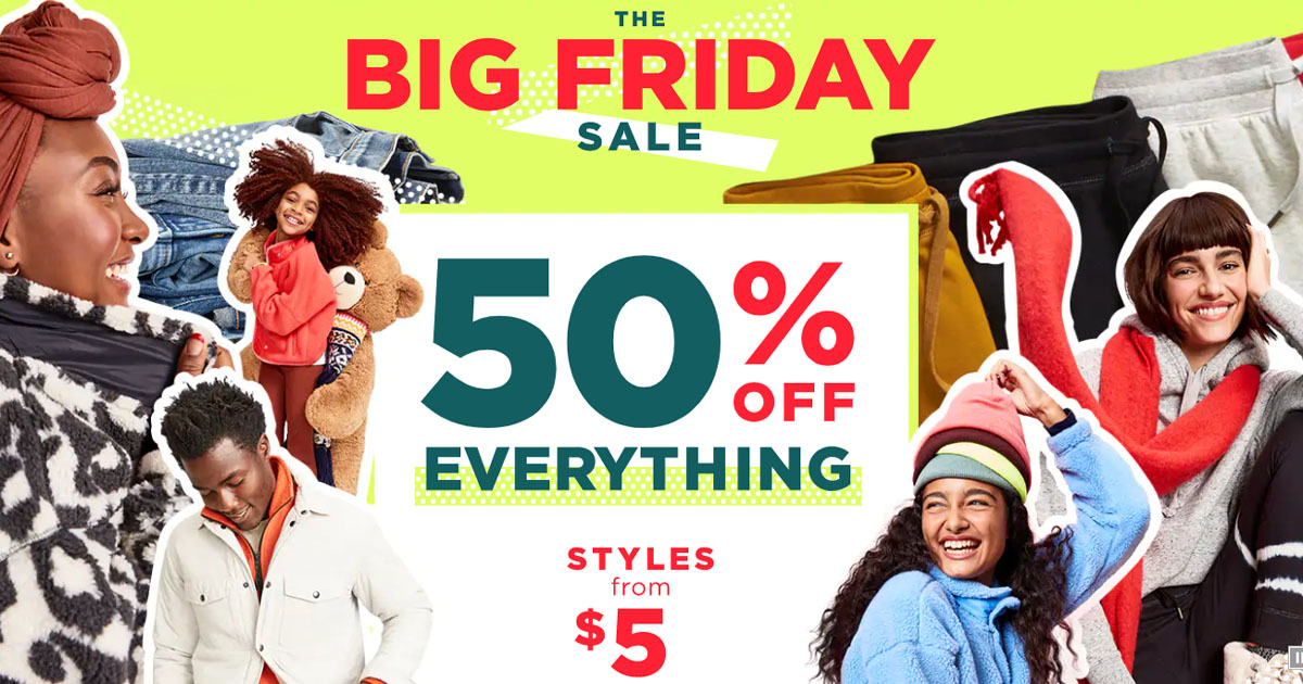 OLD NAVY BLACK FRIDAY 50 OFF EVERYTHING The Freebie Guy®