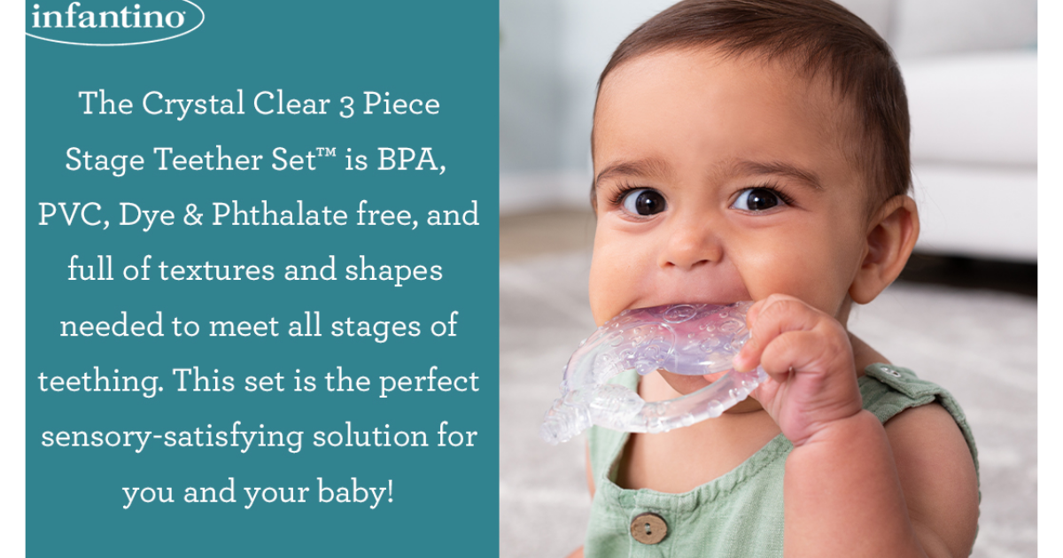 Apply to test an Infantino Crystal Clear 3 Piece Stage Teether Set