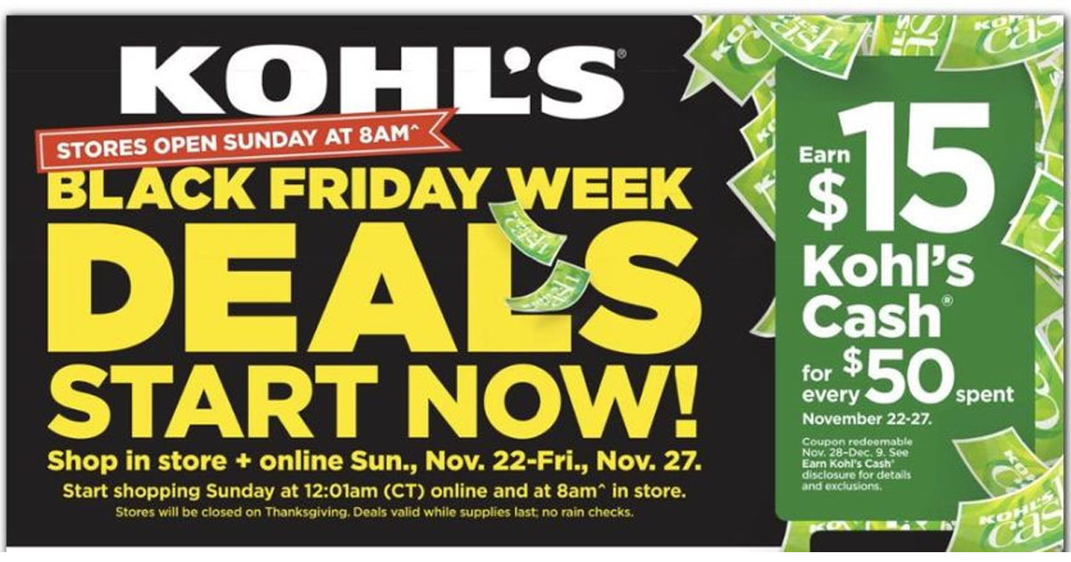 KOHL S BLACK FRIDAY AD SNEAK PEEK DEALS START NOVEMBER 22ND The 