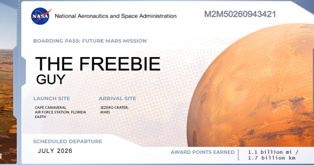 Send Your Name to MARS [FUN FREEBIE] The Freebie Guy®