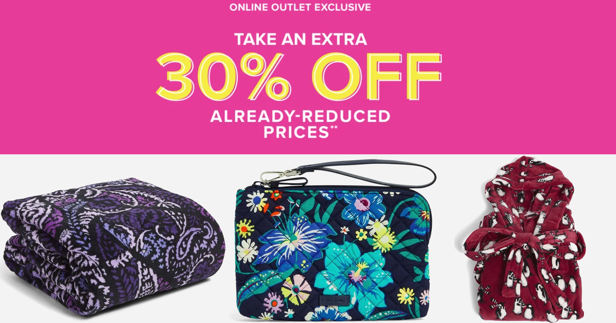 VERA BRADLEY OUTLET - EXTRA 30% OFF CLEARANCE PRICES! - The Freebie Guy ...