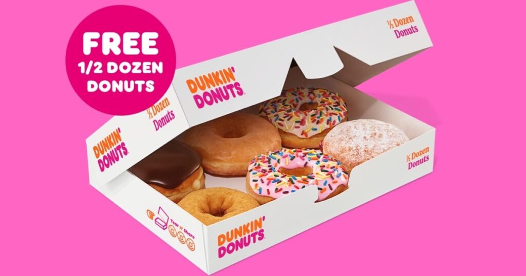 Free Halfdozen Donuts on Dunkin’ orders of 15 or More with DoorDash