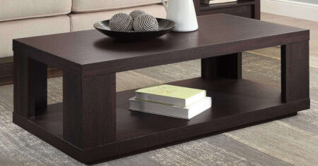 Better Homes Gardens Steele Coffee Table with Spacious Lower Shelf Espresso Finish
