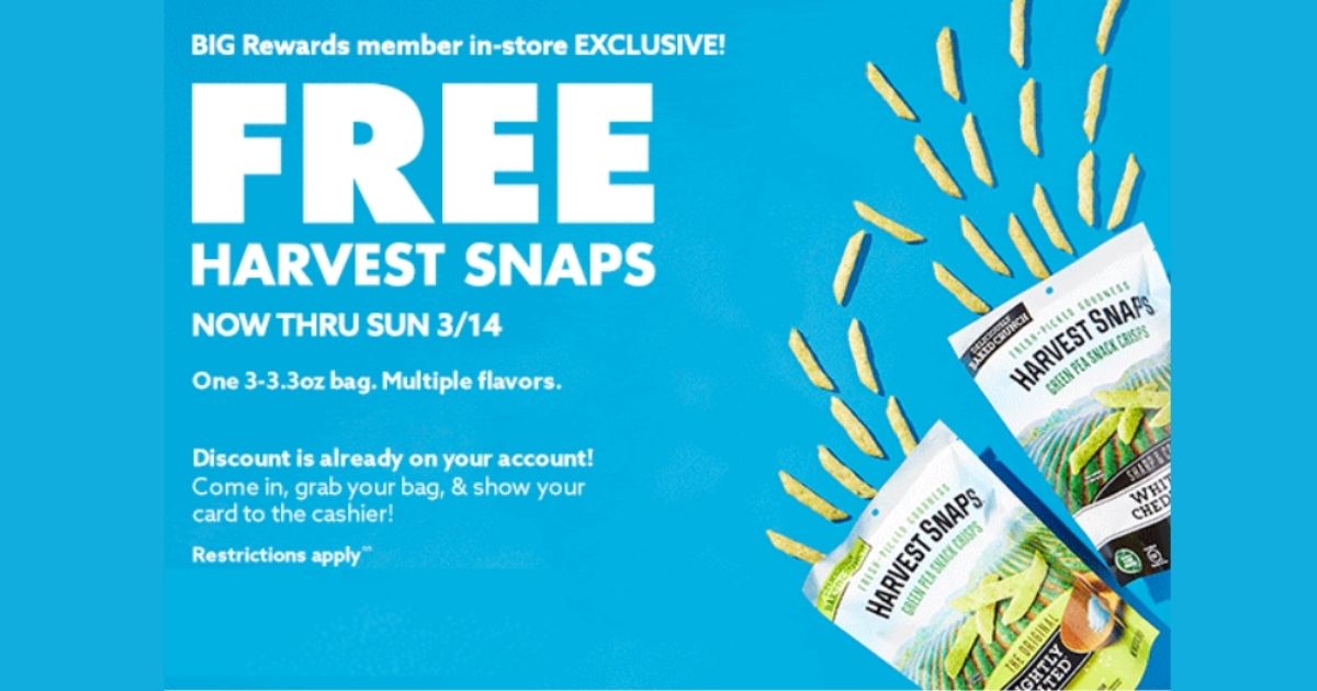 FREE Harvest Snaps for Big Lots Rewards Members The Freebie Guy® ️️️