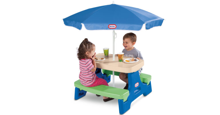 little tikes jr play table with umbrella