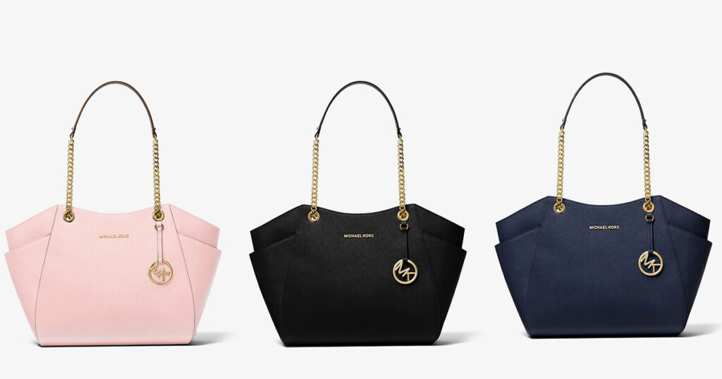 MICHAEL KORS JET SET LARGE SAFFIANO LEATHER SHOULDER BAG ONLY 129