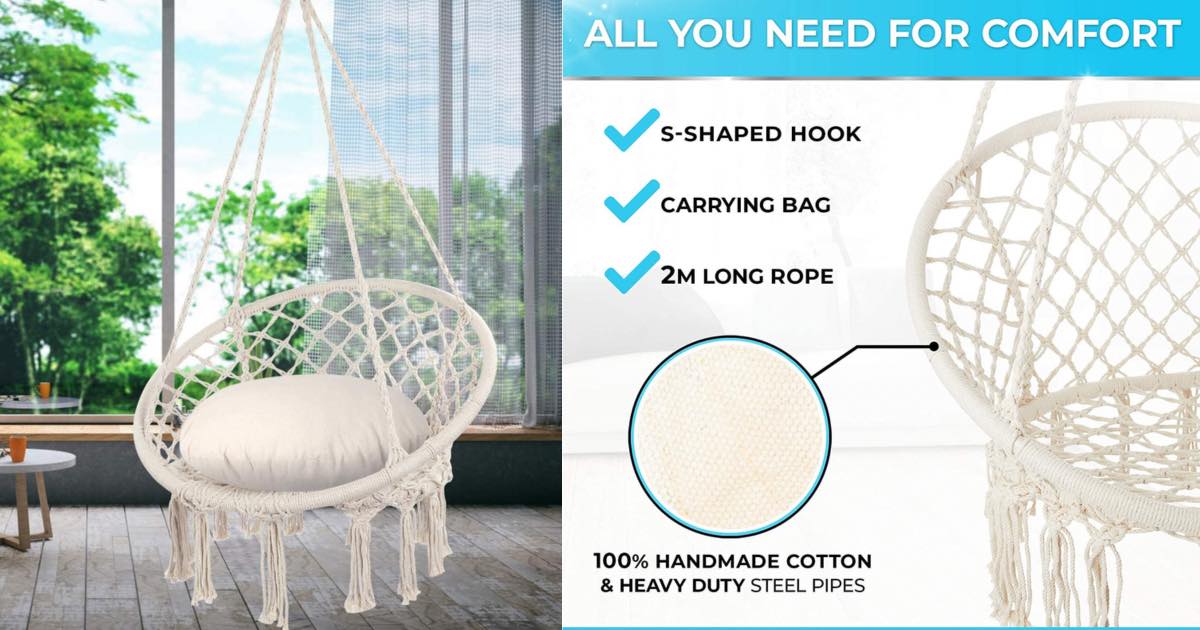 handwoven macrame chair