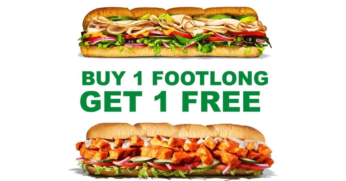 Buy One Get One FREE Subway Footlongs! The Freebie Guy®