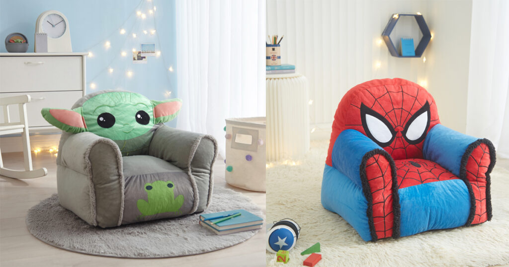 WALMART SPIDERMAN & BABY YODA KIDS BEAN BAG CHAIR ONLY 9.99 The
