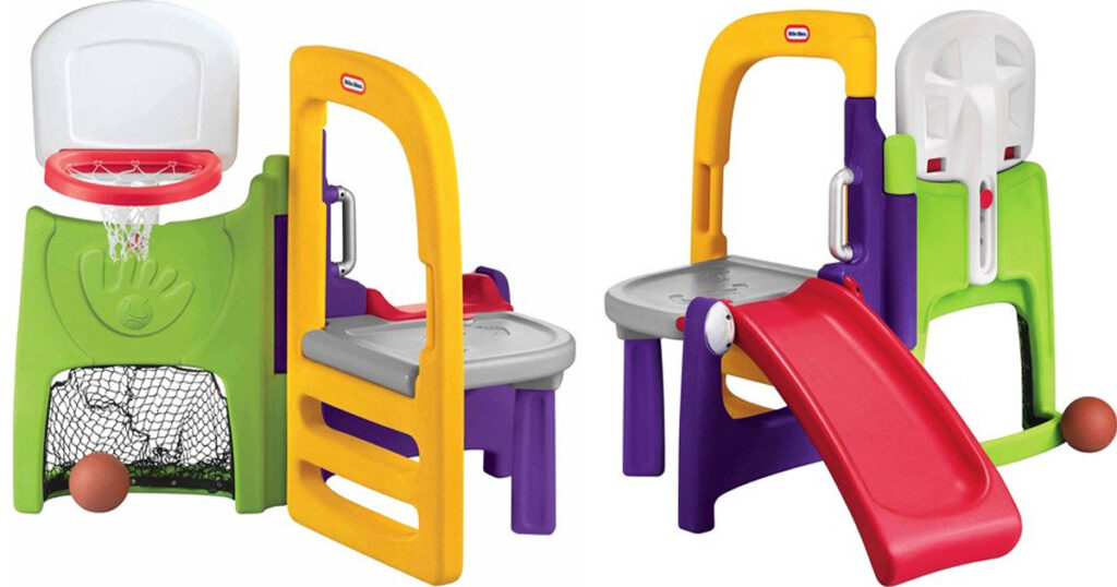 Little Tikes in Fold Away Climber with Basketball Hoop