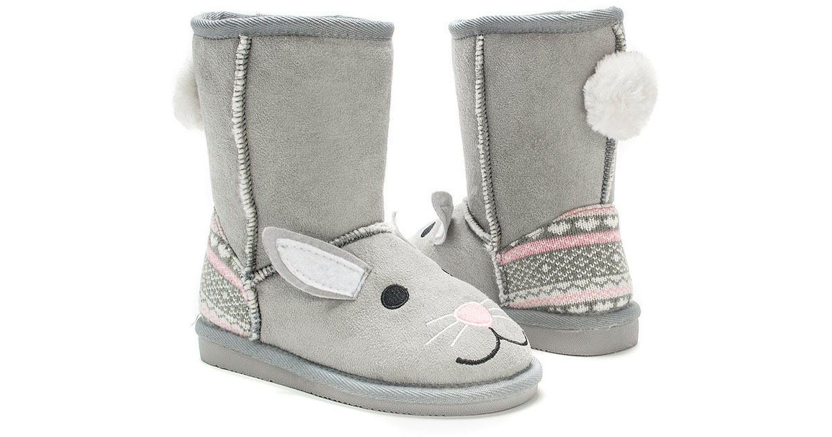 Muk Luks Gray Trixie Bunny Boot Girls