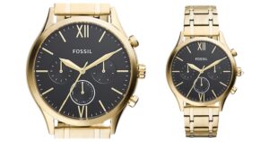 gold fossil watch