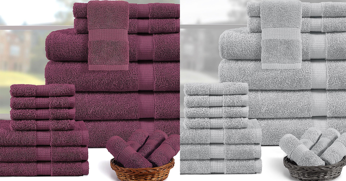 ZULILY 18PC BATH TOWEL SETS ONLY 29.99 The Freebie Guy® ️️️