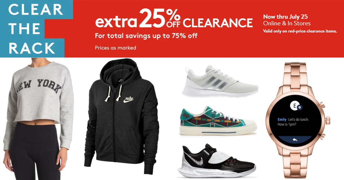NORDSTROM RACK CLEAR THE RACK SALE EXTRA 25 OFF CLEARANCE The