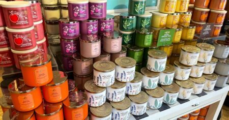 bath and body works candle day candles on shelf