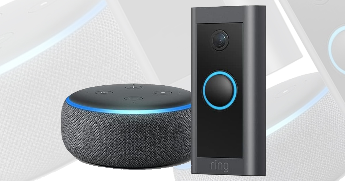 AMAZON BLACK FRIDAY RING VIDEO DOORBELL WITH ECHO DOT ONLY 41.99