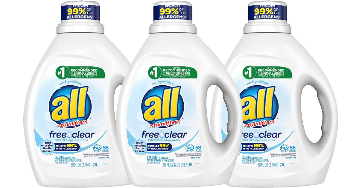 AMAZON - ALL FREE & CLEAR LAUNDRY DETERGENT AS LOW AS $4.57 - The