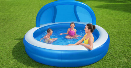 H OGO Summer Days Inflatable Family Pool with UV Careful Sunshade