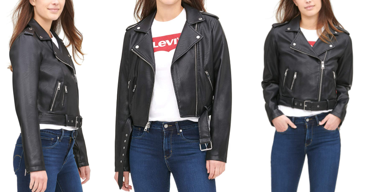 AMAZON - LEVI'S WOMEN'S FAUX LEATHER MOTORCYCLE JACKET ONLY $30 - The  Freebie Guy®