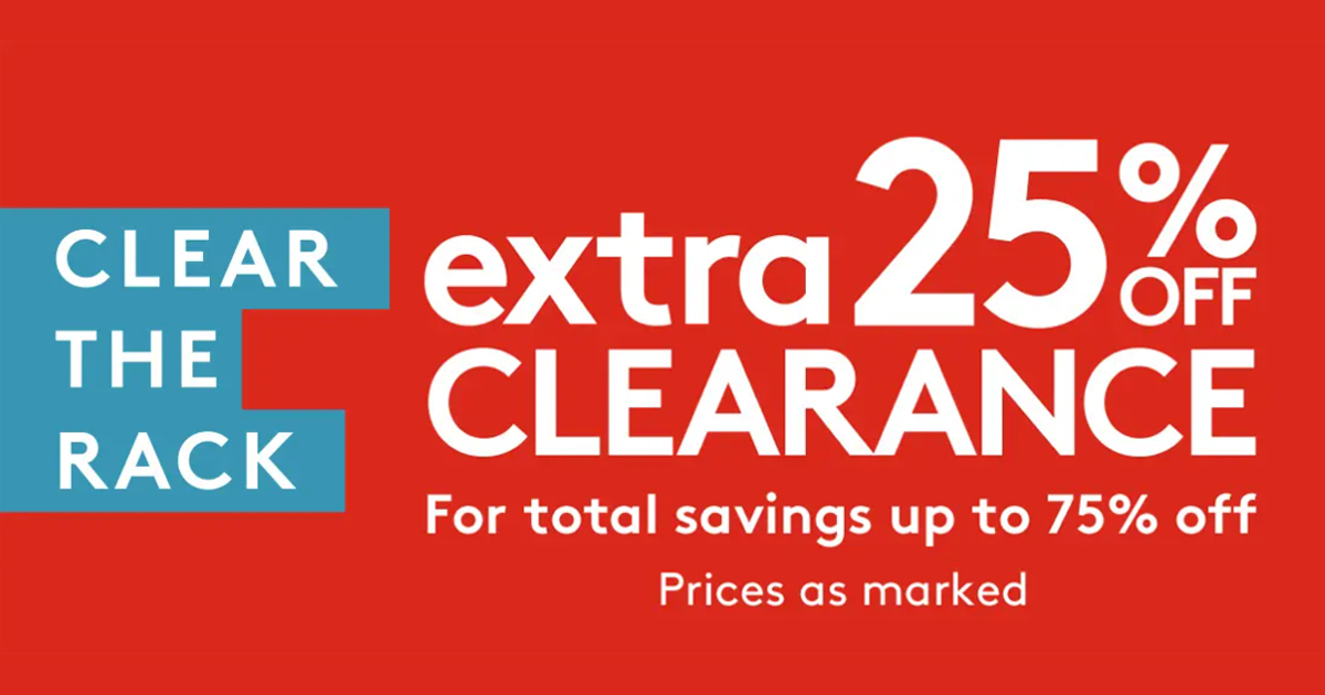 NORDSTROM RACK - CLEAR THE RACK | EXTRA 25% OFF CLEARANCE - The Freebie ...