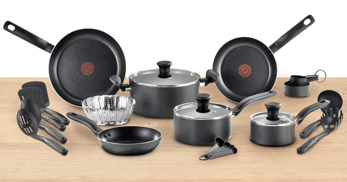 Macy's - 18 Piece T-fal Nonstick Cookware Set Only $59.49 - The Freebie 