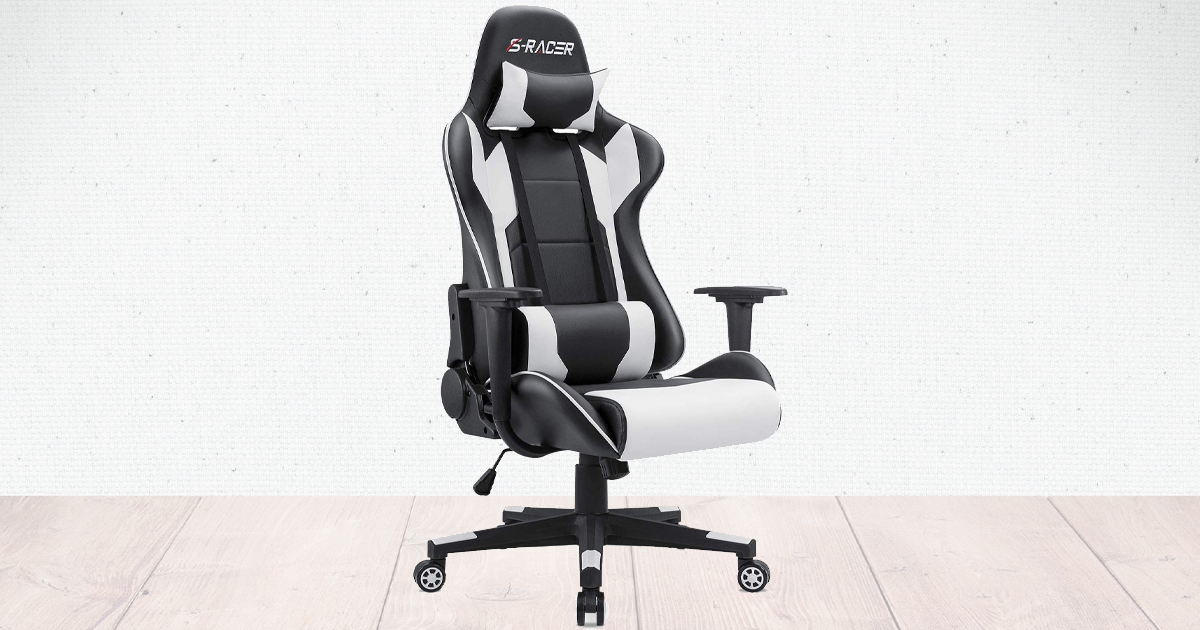 AMAZON - GAMING CHAIR WITH HEADREST & LUMBAR SUPPORT ONLY $80.74 - The ...