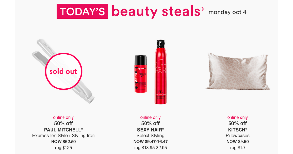 ULTA GORGEOUS HAIR EVENT 50 OFF DAILY DEALS The Freebie Guy   Ulta Hair Event 