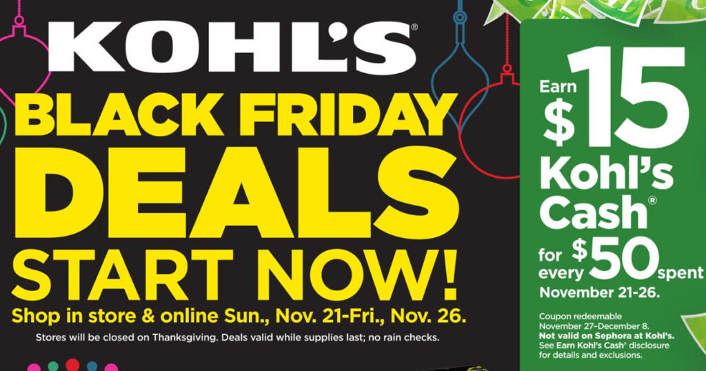 KOHL'S BLACK FRIDAY IS LIVE! NOW THROUGH NOVEMBER 26TH The Freebie