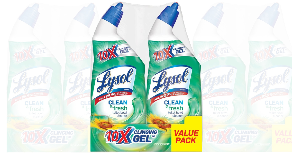 AMAZON LYSOL POWER TOILET BOWL CLEANER COUNTRY SCENT 2PK ONLY 3.64