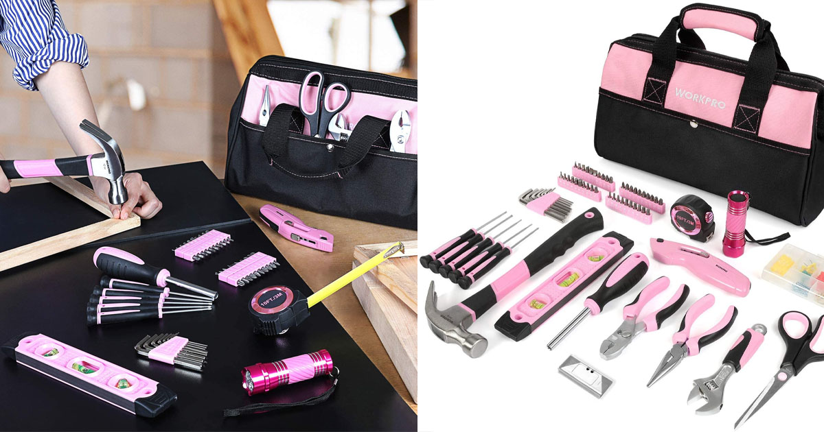 AMAZON WORKPRO PINK 106 PIECE TOOL KIT ONLY 39.99 The Freebie Guy® ️️️