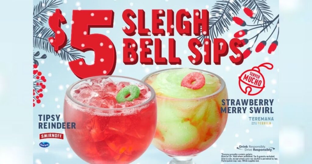 5 Sleigh Bell Sip Cocktails at Applebee's The Freebie Guy®