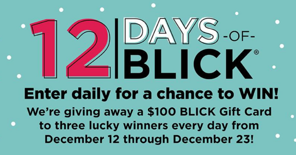 12 Days of BLICK Sweepstakes The Freebie Guy®