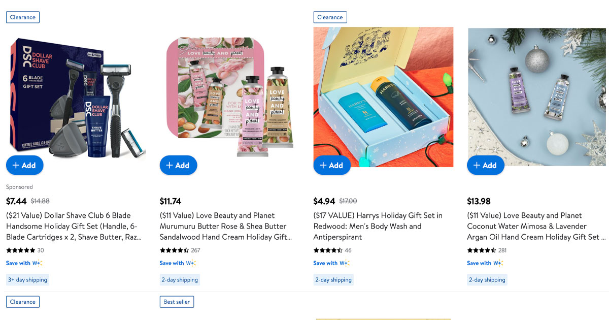 Walmart Clearance Gift Sets are 50 off The Freebie Guy® ️️️
