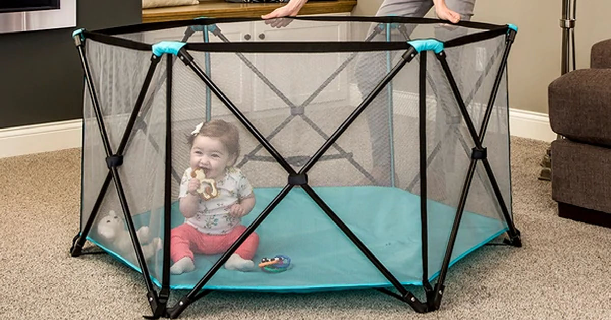 ZULILY REGALO MY PLAY SIX PANEL PORTABLE PLAYPEN ONLY 35.99 The