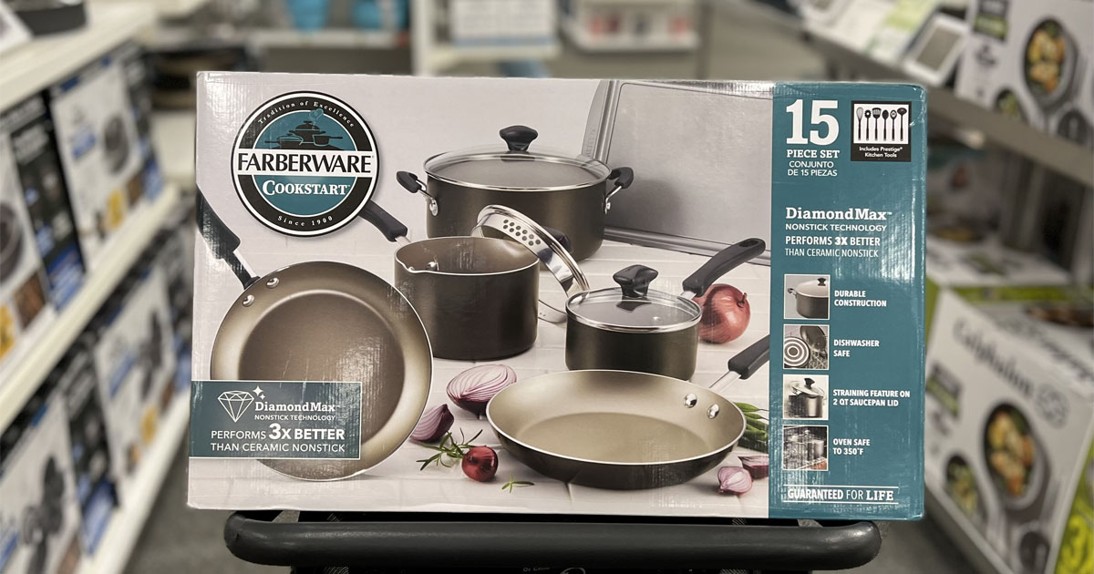 Farberware Cookstart DiamondMax Cookware Set, 15 Pieces