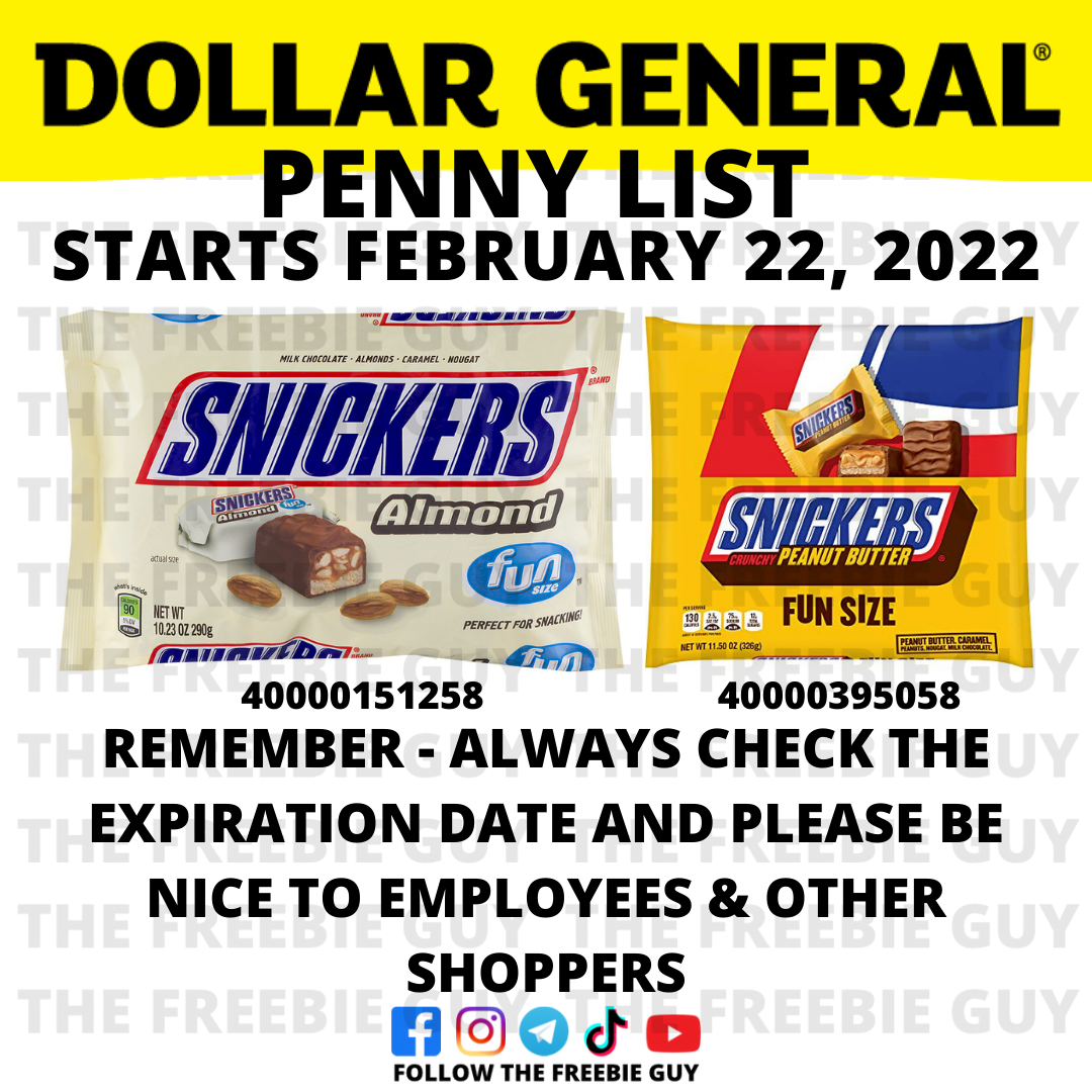 Happytwo Freebies Dollar General Penny List Starts February 22, 2022