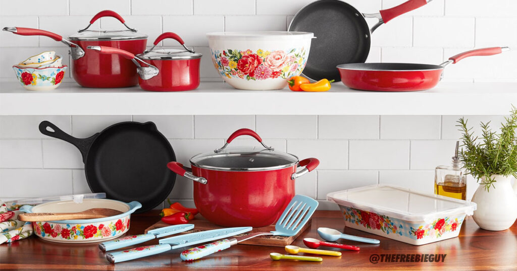 WALMART - THE PIONEER WOMAN SWEET ROMANCE 30PC COOKWARE SET ONLY $69 ...