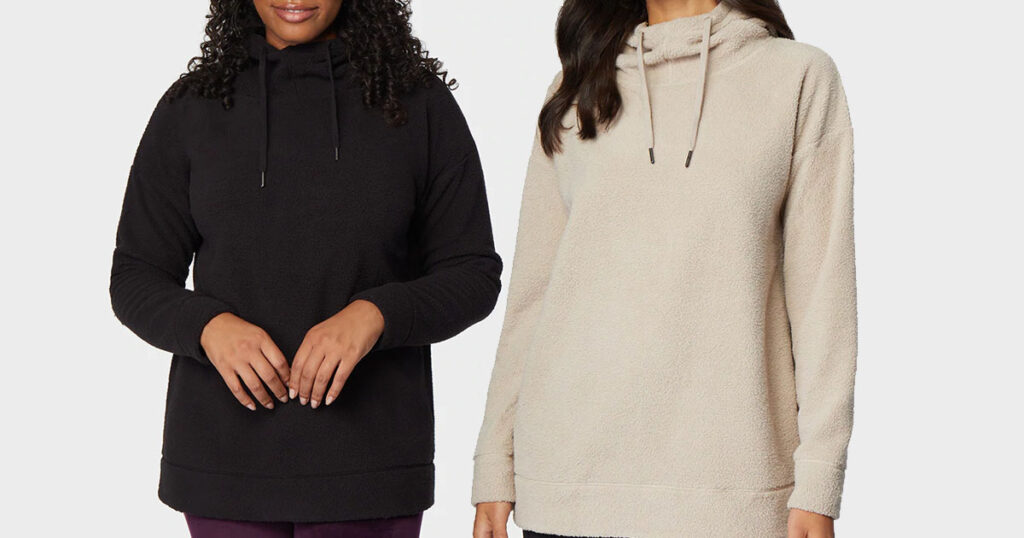 WOMENS SHORTHAIR SHERPA PULLOVER HOODIE