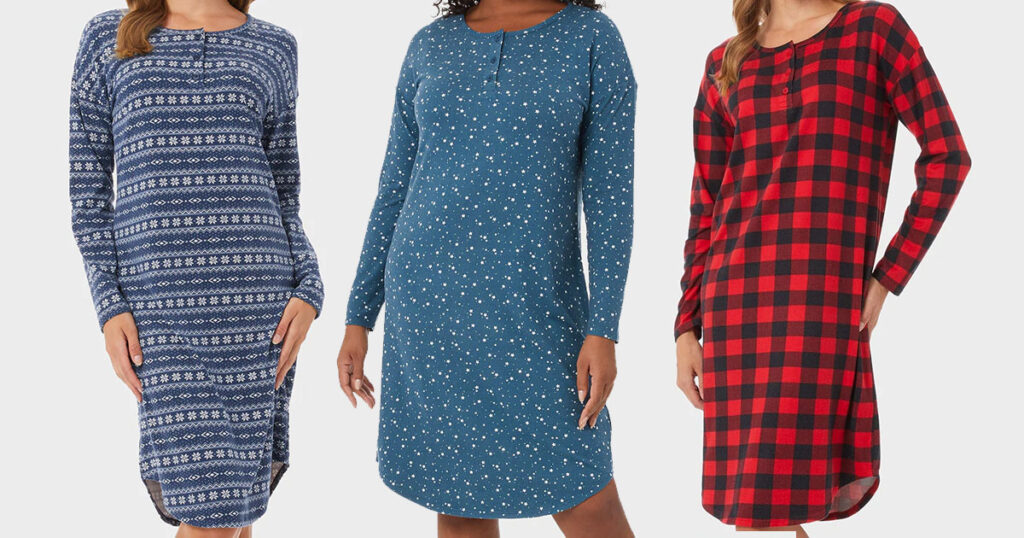 Womens Soft Cozy Sleep Dress