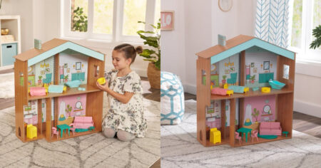 KidKraft Designed by Me Color Decor Wooden Dollhouse with Pieces