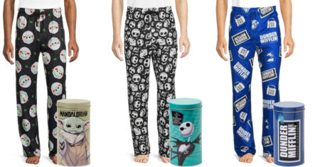 Sleep pants with collectible tin